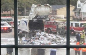 Trash truck fire caused by batteries