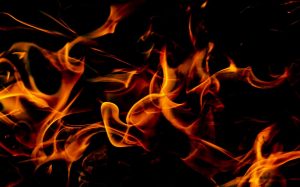 flames over black background
