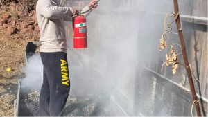 Hikers extinguish small fire