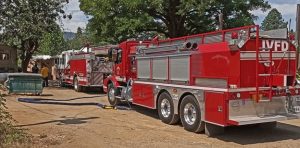 Firetrucks along road
