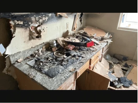 Fire extinguisher used to put out kitchen fire