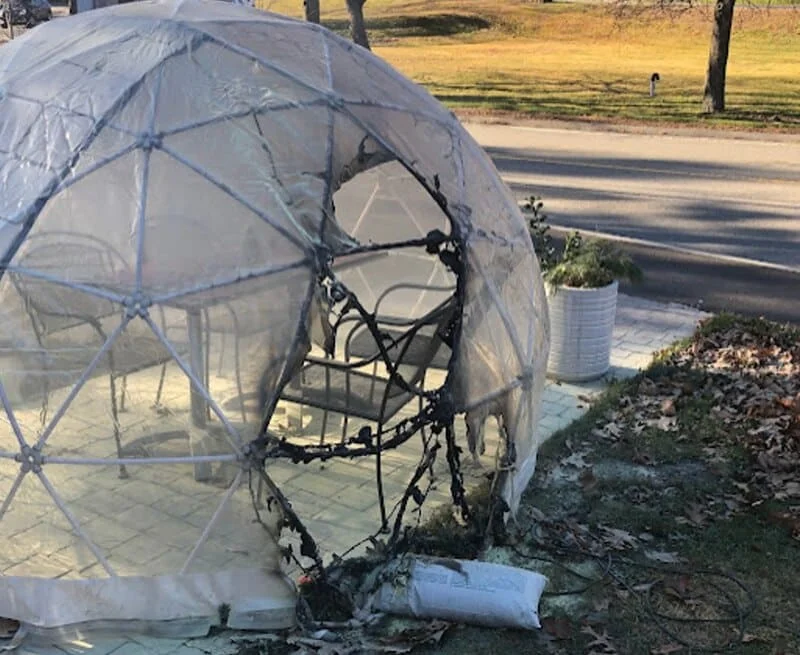 Westford fire lieutenant serendipitously drives by a restaurant’s igloo on fire and quells the flame